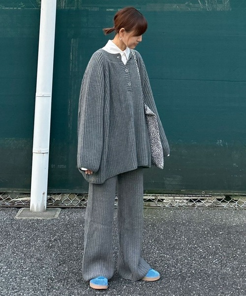 【CORNERS by KR】ローゲージヘンリーネックニット【セットアップ可能】(ニット/セーター)|CORNERS by KR(コーナーズバイケーアール) 【CORNERS by KR】ローゲージヘンリーネックニット【セットアップ可能】(ニット/セーター)|CORNERS by KR(コーナーズバイケーアール)