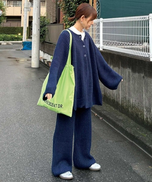 【CORNERS by KR】ローゲージヘンリーネックニット【セットアップ可能】(ニット/セーター)|CORNERS by KR(コーナーズバイケーアール) 【CORNERS by KR】ローゲージヘンリーネックニット【セットアップ可能】(ニット/セーター)|CORNERS by KR(コーナーズバイケーアール)