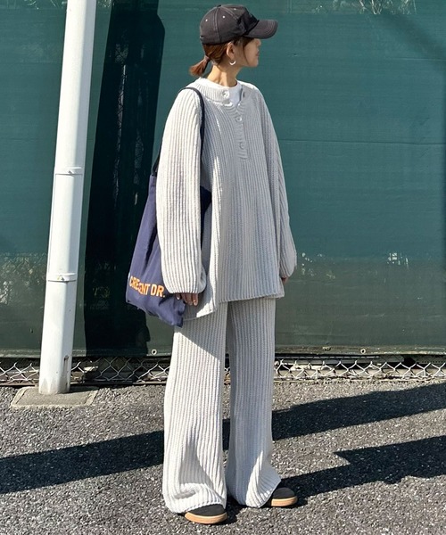 【CORNERS by KR】ローゲージヘンリーネックニット【セットアップ可能】(ニット/セーター)|CORNERS by KR(コーナーズバイケーアール) 【CORNERS by KR】ローゲージヘンリーネックニット【セットアップ可能】(ニット/セーター)|CORNERS by KR(コーナーズバイケーアール)