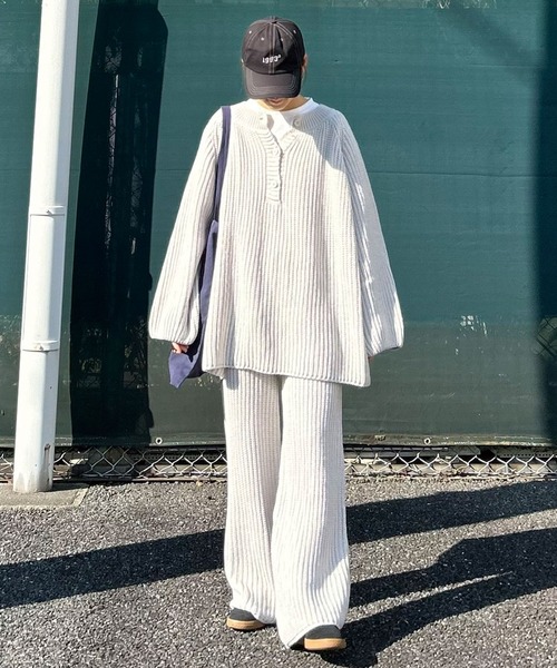 【CORNERS by KR】ローゲージヘンリーネックニット【セットアップ可能】(ニット/セーター)|CORNERS by KR(コーナーズバイケーアール) 【CORNERS by KR】ローゲージヘンリーネックニット【セットアップ可能】(ニット/セーター)|CORNERS by KR(コーナーズバイケーアール)