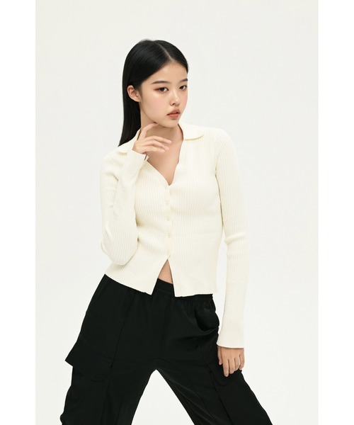 ALLSAINTS（オールセインツ）の「CRUZ RIBBED KNITTED WAISTCOAT | CRUZ リブ ニット ウエストコート（カーディガン/ボレロ・レディース・ホワイト・S/L/M/XS）」の9枚目の写真