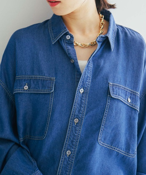 Doux archives（ドゥアルシーヴ）の「ソフトデニムオーバーシャツ