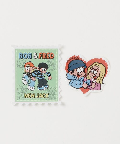 【セール】「2点セット」NEWJACK（ニュージャック）イラストグラフィックバックプリント 半袖Ｔシャツ×長袖ロンT メンズ レディース ユニセックス（Tシャツ/カットソー）｜NEW JACK（ニュージャック）