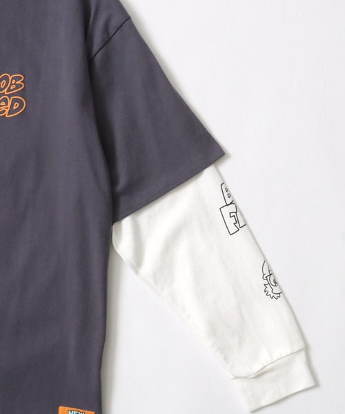 【セール】「2点セット」NEWJACK（ニュージャック）イラストグラフィックバックプリント 半袖Ｔシャツ×長袖ロンT メンズ レディース ユニセックス（Tシャツ/カットソー）｜NEW JACK（ニュージャック）