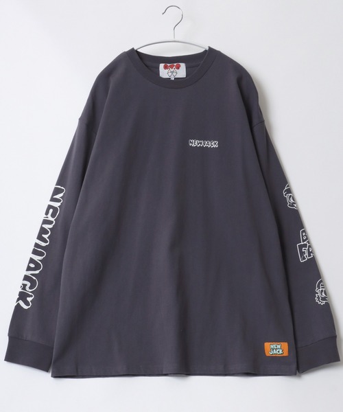 【セール】「2点セット」NEWJACK（ニュージャック）イラストグラフィックバックプリント 半袖Ｔシャツ×長袖ロンT メンズ レディース ユニセックス（Tシャツ/カットソー）｜NEW JACK（ニュージャック）