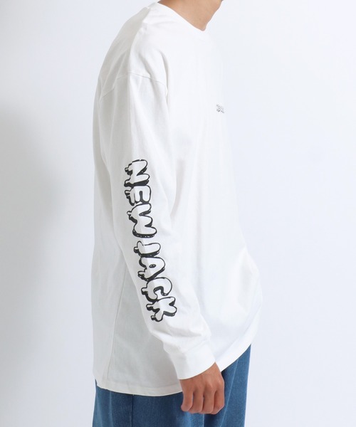 【セール】「2点セット」NEWJACK（ニュージャック）イラストグラフィックバックプリント 半袖Ｔシャツ×長袖ロンT メンズ レディース ユニセックス（Tシャツ/カットソー）｜NEW JACK（ニュージャック）