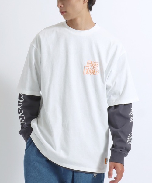 【セール】「2点セット」NEWJACK（ニュージャック）イラストグラフィックバックプリント 半袖Ｔシャツ×長袖ロンT メンズ レディース ユニセックス（Tシャツ/カットソー）｜NEW JACK（ニュージャック）