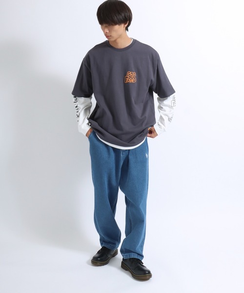 【セール】「2点セット」NEWJACK（ニュージャック）イラストグラフィックバックプリント 半袖Ｔシャツ×長袖ロンT メンズ レディース ユニセックス（Tシャツ/カットソー）｜NEW JACK（ニュージャック）