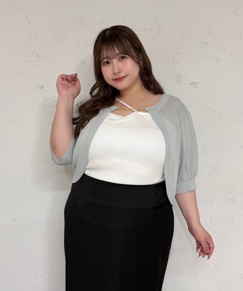 Louiosy(ルオシー)の「【Louiosy】【大きいサイズ】アシメストラップカップ付きキャミソールインナー(キャミソール・レディース・ブラック/オフホワイト・4L/3L/X-LARGE)」の14枚目の写真