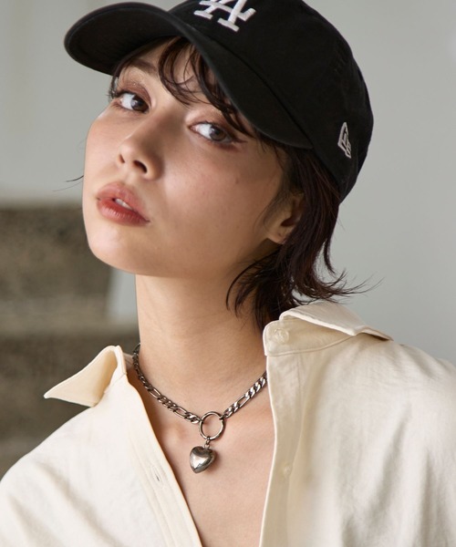 PAGEBOY（ページボーイ）の「ハートリングネックレス（ネックレス・レディース・ブラック/シルバー・FREE）」の2枚目の写真