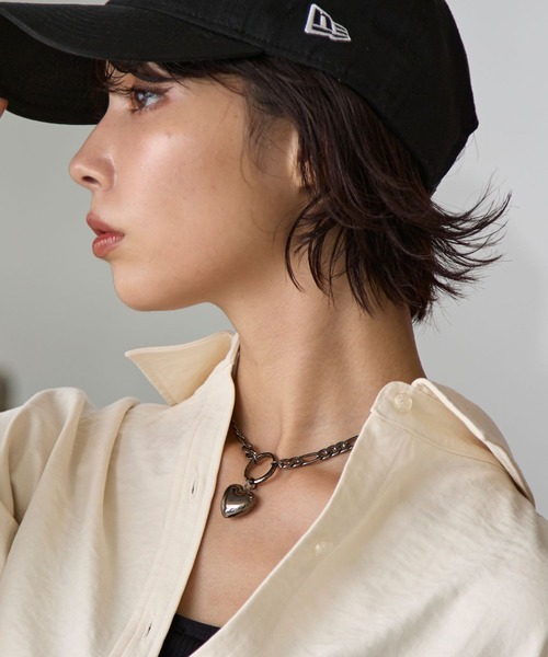 PAGEBOY（ページボーイ）の「ハートリングネックレス（ネックレス・レディース・ブラック/シルバー・FREE）」の10枚目の写真