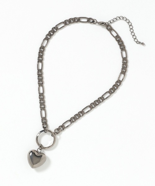 PAGEBOY（ページボーイ）の「ハートリングネックレス（ネックレス・レディース・ブラック/シルバー・FREE）」の7枚目の写真