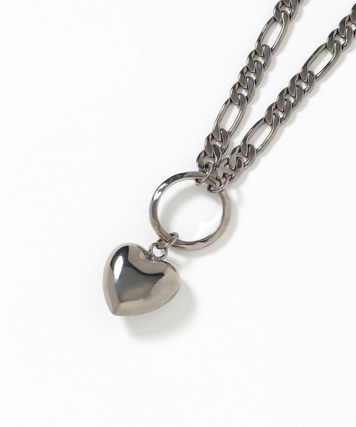 PAGEBOY（ページボーイ）の「ハートリングネックレス（ネックレス・レディース・ブラック/シルバー・FREE）」の6枚目の写真