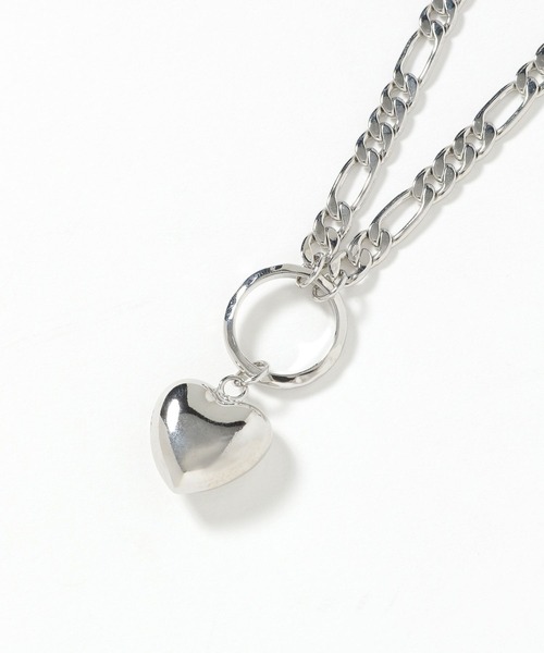 PAGEBOY（ページボーイ）の「ハートリングネックレス（ネックレス・レディース・ブラック/シルバー・FREE）」の3枚目の写真