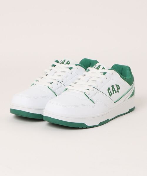 GAP（ギャップ）の「【GAP】 コートスニーカー（スニーカー・レディース・ホワイト×グリーン/ブラック/ホワイト×グレー/ブラック×グレー/ベージュ/ダークグレー/ホワイト×ブルー・23.0cm/24.0cm/25.0cm）」の2枚目の写真