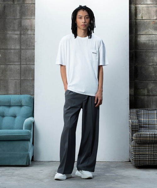 Glanss（グランス）の「glanss logo pocket t-shirts / ロゴポケTシャツ 裾ドローコード付【ユニセックス】（Tシャツ/カットソー・メンズ・ホワイト/ブラック/ブルー・1/2）」の7枚目の写真
