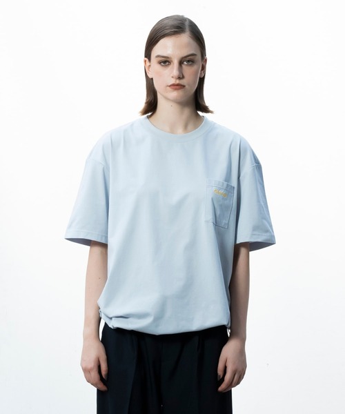 Glanss（グランス）の「glanss logo pocket t-shirts / ロゴポケTシャツ 裾ドローコード付【ユニセックス】（Tシャツ/カットソー・メンズ・ホワイト/ブラック/ブルー・1/2）」の14枚目の写真