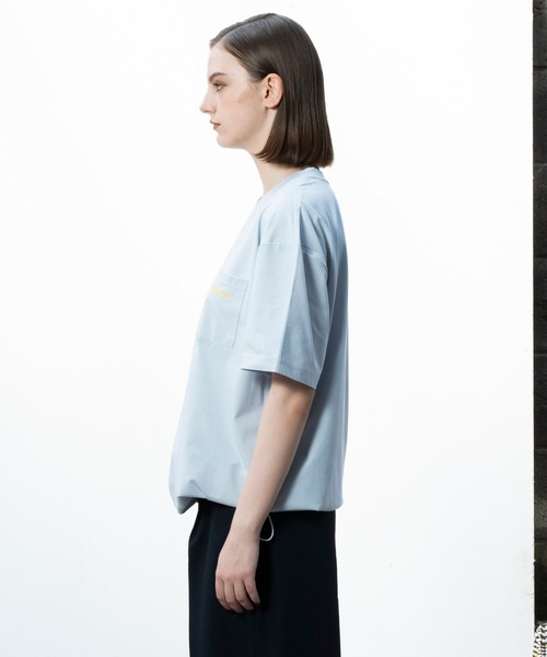 Glanss（グランス）の「glanss logo pocket t-shirts / ロゴポケTシャツ 裾ドローコード付【ユニセックス】（Tシャツ/カットソー・メンズ・ホワイト/ブラック/ブルー・1/2）」の15枚目の写真