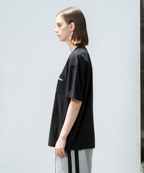 Glanss（グランス）の「glanss logo pocket t-shirts / ロゴポケTシャツ 裾ドローコード付【ユニセックス】（Tシャツ/カットソー・メンズ・ホワイト/ブラック/ブルー・1/2）」の9枚目の写真