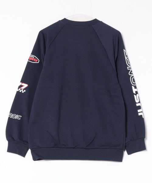 GORGE(ゴージ)の「フロント刺しゅう袖プリント裏毛プルオーバー(スウェット・レディース・ブラック/杢グレー/ネイビー・F)」の9枚目の写真