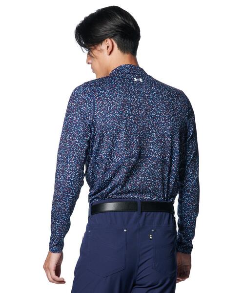 UNDER ARMOUR（アンダーアーマー）の「UAコールドギア フィッティド ノベルティ ロングスリーブ モックネック シャツ（ゴルフ/メンズ）（Tシャツ/カットソー・メンズ・ネイビー・M/2XL/L/XL）」の2枚目の写真