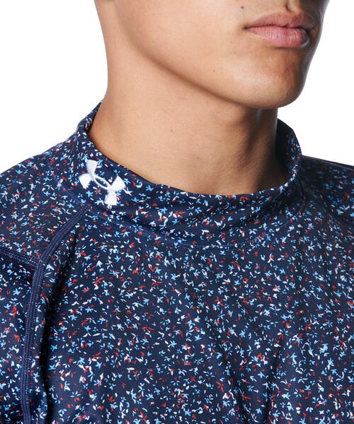 UNDER ARMOUR（アンダーアーマー）の「UAコールドギア フィッティド ノベルティ ロングスリーブ モックネック シャツ（ゴルフ/メンズ）（Tシャツ/カットソー・メンズ・ネイビー・M/2XL/L/XL）」の4枚目の写真