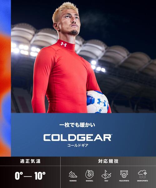 UNDER ARMOUR（アンダーアーマー）の「UAコールドギア フィッティド ノベルティ ロングスリーブ モックネック シャツ（ゴルフ/メンズ）（Tシャツ/カットソー・メンズ・ネイビー・M/2XL/L/XL）」の7枚目の写真