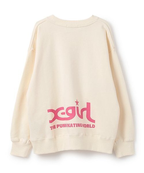 X-girl Stages（エックスガールステージス）の「ビッグミルズロゴトレーナー（スウェット・キッズ・ブルー/ブラック/アイボリー/ピンク・80ｃｍ/90cm/110cm/100cm/120cm/130cm/140cm）」の11枚目の写真