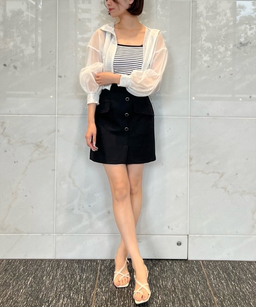 AND COUTURE(アンドクチュール)の「フラップミニスカート(スカート・レディース・ブラック/グレー/ネイビー・MEDIUM/SMALL)」の21枚目の写真