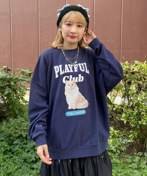 Candy Stripper(キャンディストリッパー)の「PLAYFUL CLUB スウェット(スウェット・レディース・ヘザーグレー/オフホワイト/ネイビー/レッド・2)」の20枚目の写真