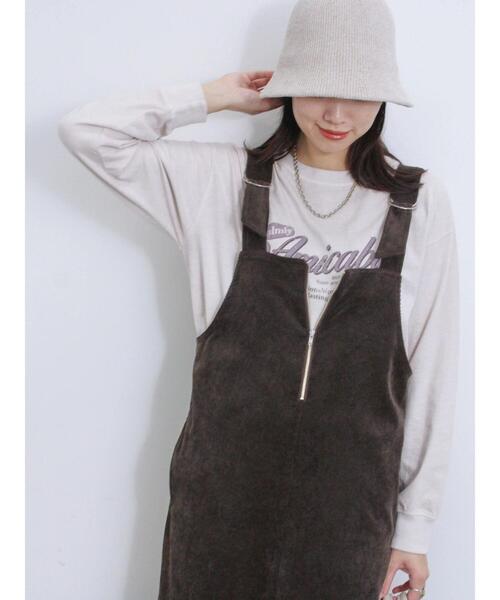 Samansa Mos2 blue（サマンサモスモスブルー）の「ピグメントアソートプリントロンT（Tシャツ/カットソー・レディース・ブルー/チャコールグレー/シルバーグレー・F）」の2枚目の写真