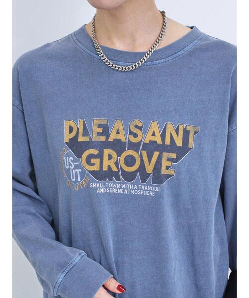Samansa Mos2 blue（サマンサモスモスブルー）の「ピグメントアソートプリントロンT（Tシャツ/カットソー・レディース・ブルー/チャコールグレー/シルバーグレー・F）」の17枚目の写真