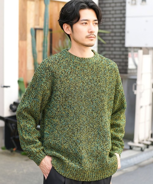 jiggys shop(ジギーズショップ)の「畦編みクルーネックトリコロール洗えるニットセーター(ニット/セーター・メンズ・グレー/ブラウン/ブラック・X-LARGE/LARGE/MEDIUM)」の3枚目の写真