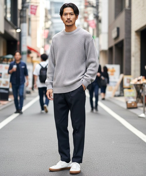jiggys shop(ジギーズショップ)の「畦編みクルーネックトリコロール洗えるニットセーター(ニット/セーター・メンズ・グレー/ブラウン/ブラック・X-LARGE/LARGE/MEDIUM)」の19枚目の写真