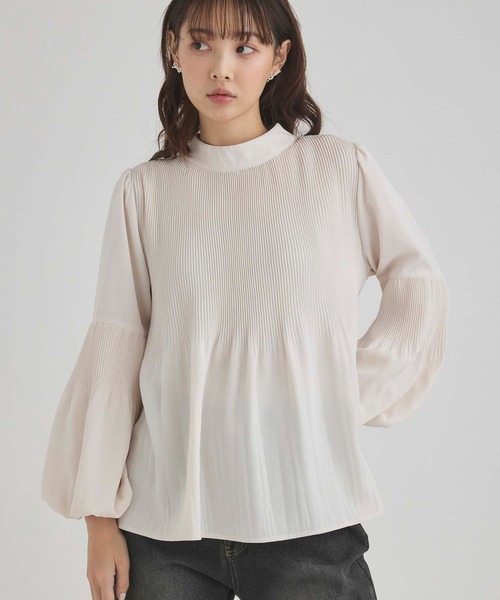 fifth(フィフス)の「前後2wayプリーツブラウス(ワンピース・レディース・アイボリー/ブラック/ボルドー/ライトグリーン/ピンク・M)」の2枚目の写真