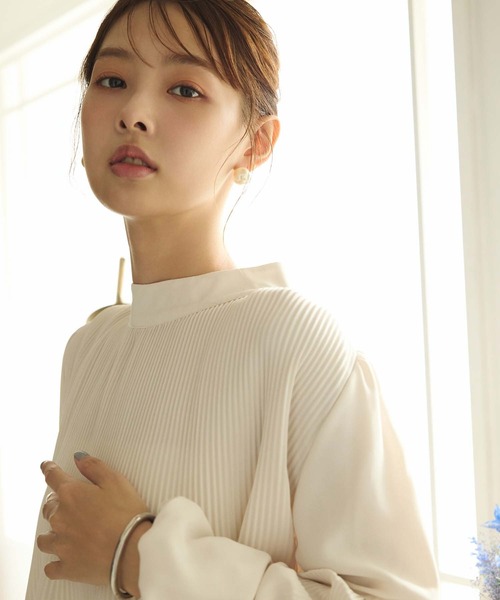 fifth(フィフス)の「前後2wayプリーツブラウス(ワンピース・レディース・アイボリー/ブラック/ボルドー/ライトグリーン/ピンク・M)」の8枚目の写真