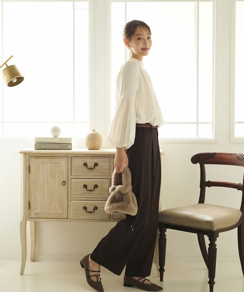 fifth(フィフス)の「前後2wayプリーツブラウス(ワンピース・レディース・アイボリー/ブラック/ボルドー/ライトグリーン/ピンク・M)」の11枚目の写真