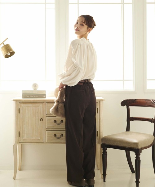 fifth(フィフス)の「前後2wayプリーツブラウス(ワンピース・レディース・アイボリー/ブラック/ボルドー/ライトグリーン/ピンク・M)」の12枚目の写真