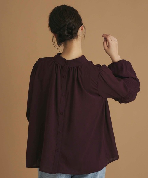 fifth(フィフス)の「前後2wayプリーツブラウス(ワンピース・レディース・アイボリー/ブラック/ボルドー/ライトグリーン/ピンク・M)」の18枚目の写真