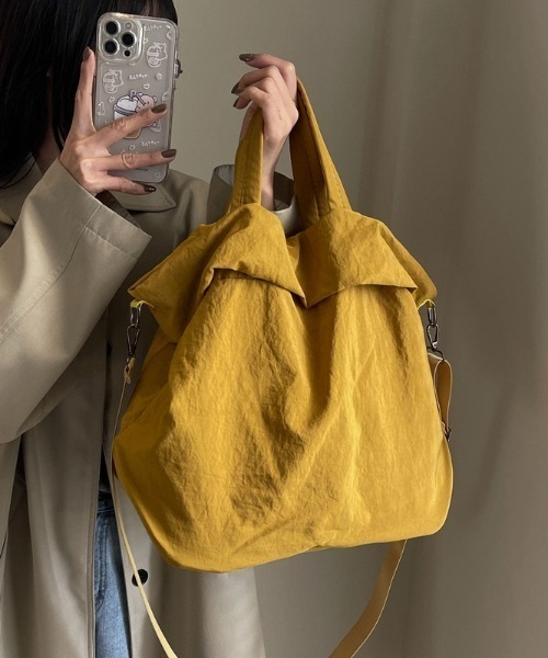 Per sist ence（パーシエンス）の「2WAYナイロントートバッグ（トートバッグ・レディース・オフホワイト/ブルー/ブラック/カーキ/レッド/イエロー/オレンジ・FREE）」の5枚目の写真