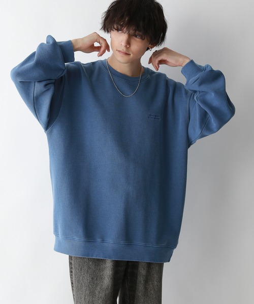 SIGNAL SPORTS（シグナルスポーツ）の「【SIGNAL SPORTS】ワンポイント刺繍/ヘビーウェイトピグメント裏毛スウェット（スウェット・メンズ・ブルー/グリーン/ダークグレー・MEDIUM/LARGE）」の17枚目の写真