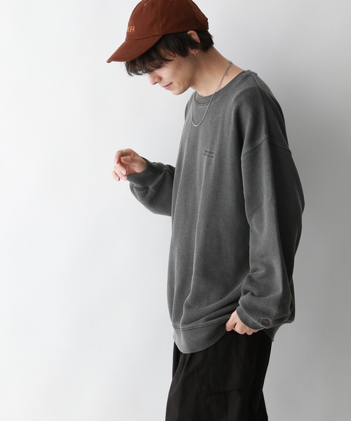 SIGNAL SPORTS（シグナルスポーツ）の「【SIGNAL SPORTS】ワンポイント刺繍/ヘビーウェイトピグメント裏毛スウェット（スウェット・メンズ・ブルー/グリーン/ダークグレー・MEDIUM/LARGE）」の8枚目の写真