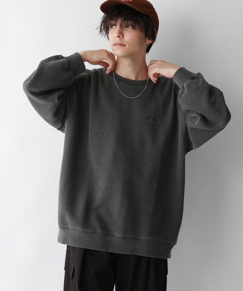 SIGNAL SPORTS（シグナルスポーツ）の「【SIGNAL SPORTS】ワンポイント刺繍/ヘビーウェイトピグメント裏毛スウェット（スウェット・メンズ・ブルー/グリーン/ダークグレー・MEDIUM/LARGE）」の9枚目の写真