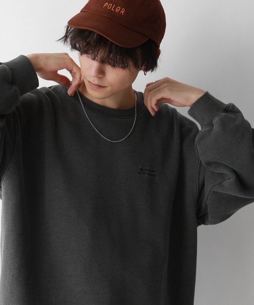 SIGNAL SPORTS（シグナルスポーツ）の「【SIGNAL SPORTS】ワンポイント刺繍/ヘビーウェイトピグメント裏毛スウェット（スウェット・メンズ・ブルー/グリーン/ダークグレー・MEDIUM/LARGE）」の10枚目の写真