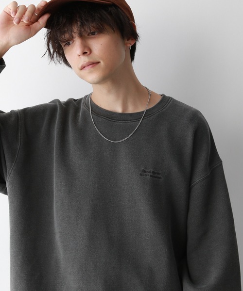 SIGNAL SPORTS（シグナルスポーツ）の「【SIGNAL SPORTS】ワンポイント刺繍/ヘビーウェイトピグメント裏毛スウェット（スウェット・メンズ・ブルー/グリーン/ダークグレー・MEDIUM/LARGE）」の4枚目の写真