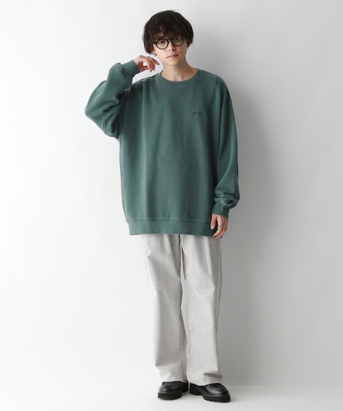 SIGNAL SPORTS（シグナルスポーツ）の「【SIGNAL SPORTS】ワンポイント刺繍/ヘビーウェイトピグメント裏毛スウェット（スウェット・メンズ・ブルー/グリーン/ダークグレー・MEDIUM/LARGE）」の5枚目の写真