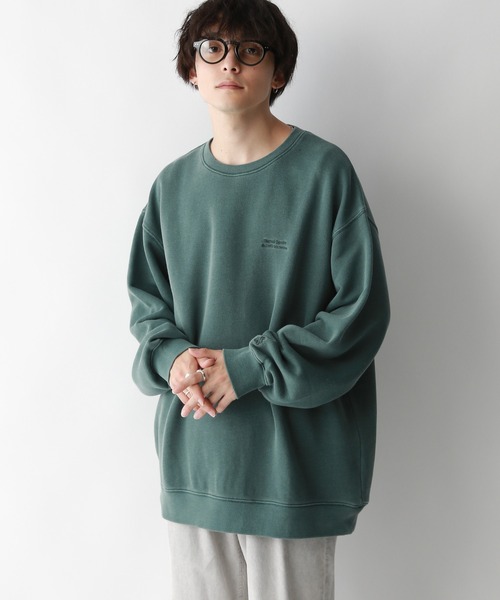 SIGNAL SPORTS（シグナルスポーツ）の「【SIGNAL SPORTS】ワンポイント刺繍/ヘビーウェイトピグメント裏毛スウェット（スウェット・メンズ・ブルー/グリーン/ダークグレー・MEDIUM/LARGE）」の6枚目の写真