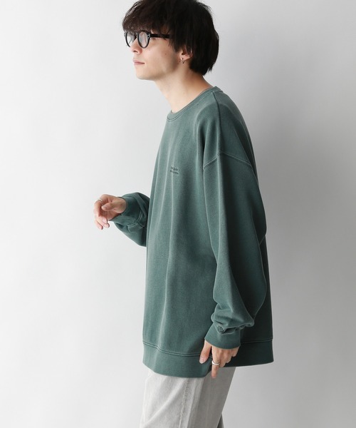 SIGNAL SPORTS（シグナルスポーツ）の「【SIGNAL SPORTS】ワンポイント刺繍/ヘビーウェイトピグメント裏毛スウェット（スウェット・メンズ・ブルー/グリーン/ダークグレー・MEDIUM/LARGE）」の11枚目の写真