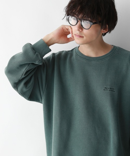 SIGNAL SPORTS（シグナルスポーツ）の「【SIGNAL SPORTS】ワンポイント刺繍/ヘビーウェイトピグメント裏毛スウェット（スウェット・メンズ・ブルー/グリーン/ダークグレー・MEDIUM/LARGE）」の12枚目の写真