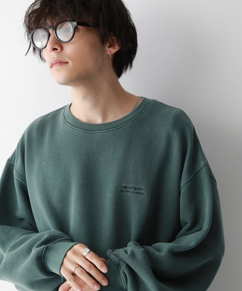 SIGNAL SPORTS（シグナルスポーツ）の「【SIGNAL SPORTS】ワンポイント刺繍/ヘビーウェイトピグメント裏毛スウェット（スウェット・メンズ・ブルー/グリーン/ダークグレー・MEDIUM/LARGE）」の13枚目の写真